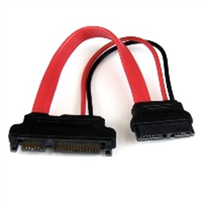 Imagen de PAQ. C/2 - STARTECH - CABLE 15CM ADAPTADOR SLIM LINE SATA A SATA CON CORRIENTE .