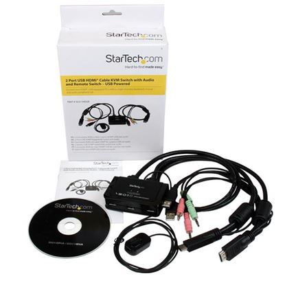 Imagen de STARTECH - SWITCH CONMUTADOR KVM 2X HDMI USB AUDIO CON CABLES