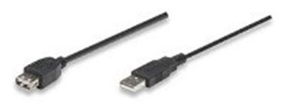 Imagen de PAQ. C/5 - MANHATTAN - CABLE USB V2.0 EXT. 1.8M NEGRO                                        