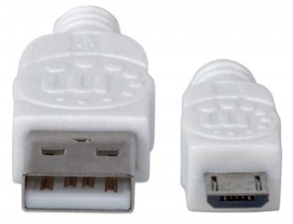 Imagen de PAQ. C/5 - MANHATTAN - CABLE USB V2.0 A-MICRO B 1.0M BLANCO