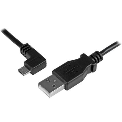 Imagen de PAQ. C/2 - STARTECH - CABLE DE 2 M MICRO USB CONECTOR ACODADO A LA IZQUIERDA .