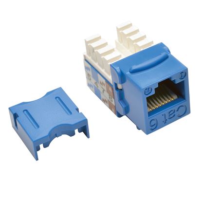 Imagen de PAQ. C/3 - TRIPLITE - CONECTOR KEYSTONE JACK 110 PUNCHDOWN CAT6/CAT5E AZUL .