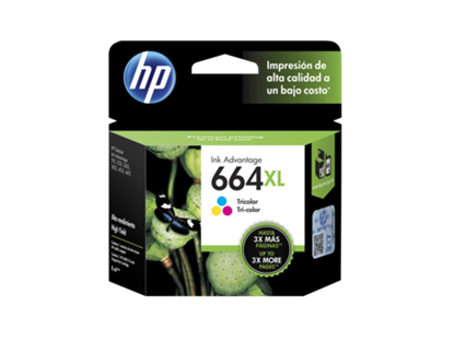 Imagen de HEWLETT PACKARD - TINTA TRI-COLOR HP 664XL RENDIMIENTO 330PAGS.F6V30AL