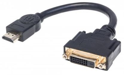 Imagen de PAQ. C/2 - IC - CABLE ADAPTADOR CONVERTIDOR HDMI A DVI-D 20CM 1080P M-H MONITOR