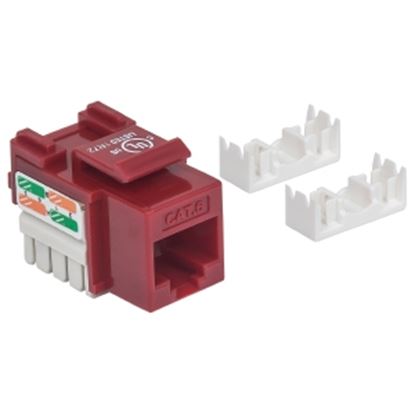 Imagen de PAQ. C/5 - IC - JACK RJ45 CAT6 UTP KEYSTONE DE IMPACTO ROJO