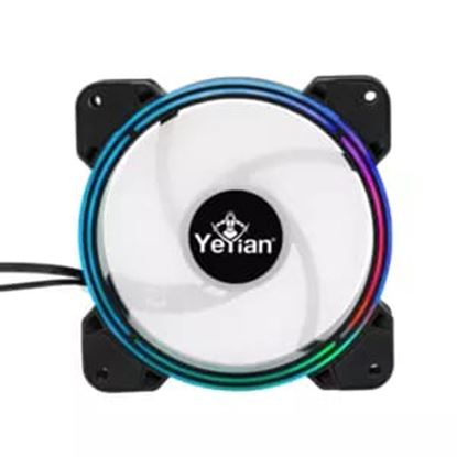 Imagen de QIAN - KIT VENTILADOR YEYIAN TYPHOON LII MASTER 120MM 3 PZA LED ARGB