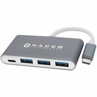 Imagen de NACEB - ADAPTADOR HUB METALICO MULTIPUE RTOS TIPO C 3 PUERTOS USB 3