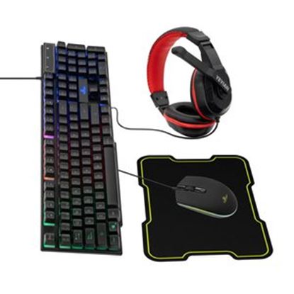 Imagen de QIAN - YEYIAN KIT DE TECLADO MOUSE DIADEMA MOUSEPAD HYDRA SERIE 2001