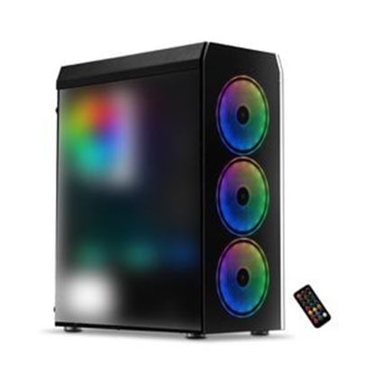 Imagen de QIAN - GABINETE YEYIAN KRYPTON MEDIA TORRE ATX TG 3 FAN NEGRO RGB