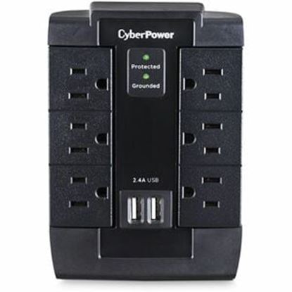 Imagen de CYBER POWER - CYBERPOWER P600WSURC1 6-OUTLET HOME OFFICE SURGE PROTECTOR WALL TA