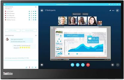 Imagen de LENOVO - MONITOR PORTATIL THINKVISION M14 14' FULL HD 1920X1080 IPS MONITOR - 300 NIT 6MS 2XUSB TYPE-C PORTS WIDESCREEN BACKLIT LED LCD MOBILE PORTABLE DISPLAY RAVEN BLACK