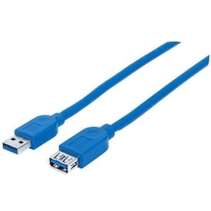 Imagen de PAQ. C/2 - IC - CABLE USB V3.2 EXT. TIPO A 1.0M AZUL 5GBPS