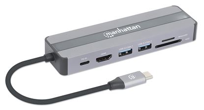 Imagen de MANHATTAN - DOCKING USB-C  7 PTOS, HDMI, RED, USB-C PD/2XUSBV3.2, SD/MICRO SD