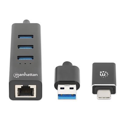 Imagen de MANHATTAN - ADAPTADOR DE RED GB USB A/C +HUB 3 PTOS V3.0