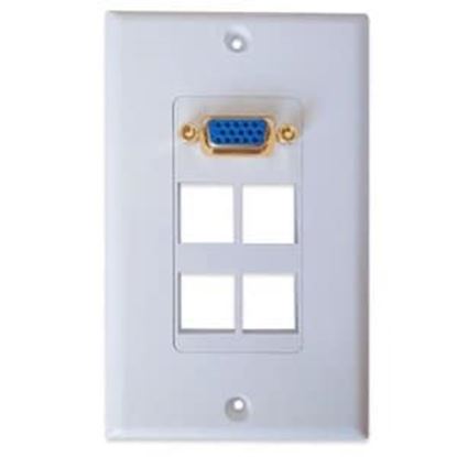 Imagen de DATA COMPONENTS - TAPA (FACEPLATE) SVGA 1 PUERTO + 4 CAVIDADES