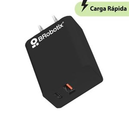 Imagen de DATA COMPONENTS - CARGADOR 38W CARGA RPIDA DUAL V3.0 USB-A Y USB TIPO C NEGRO